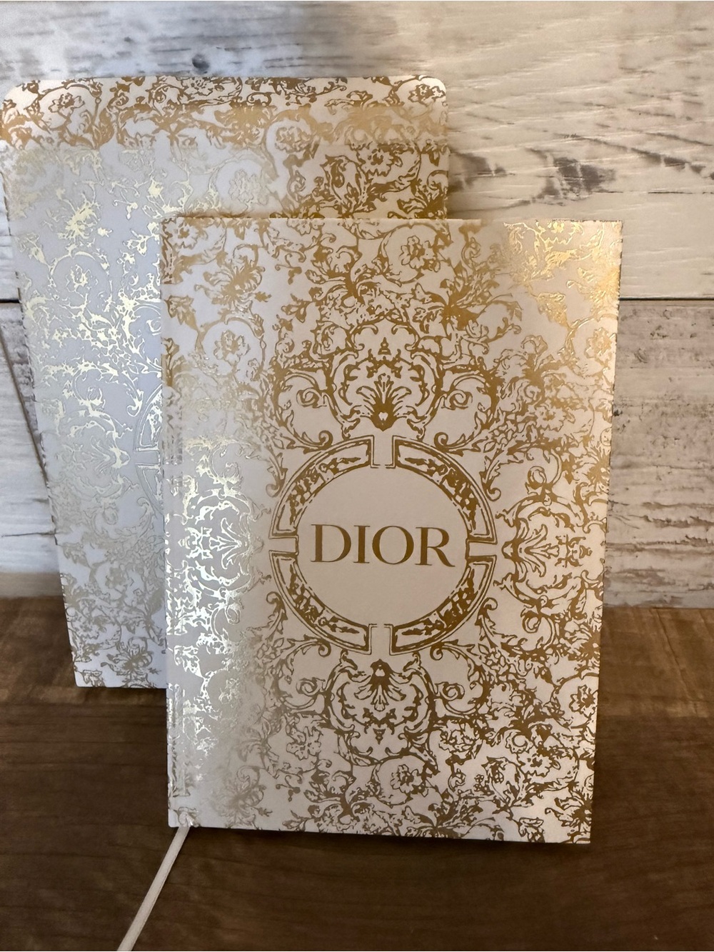 CHRISTIAN Dior Premium Notebook Christmas Holiday 2023 White Golden with box